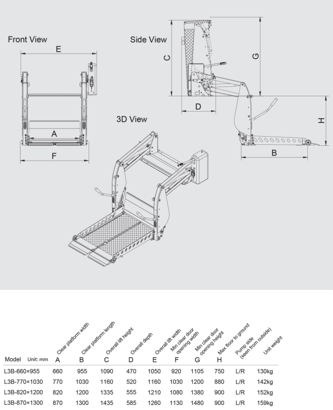 Cantilever Wheelchair Lift - Split Type Cantilever Wheelchair Lift - Split Type