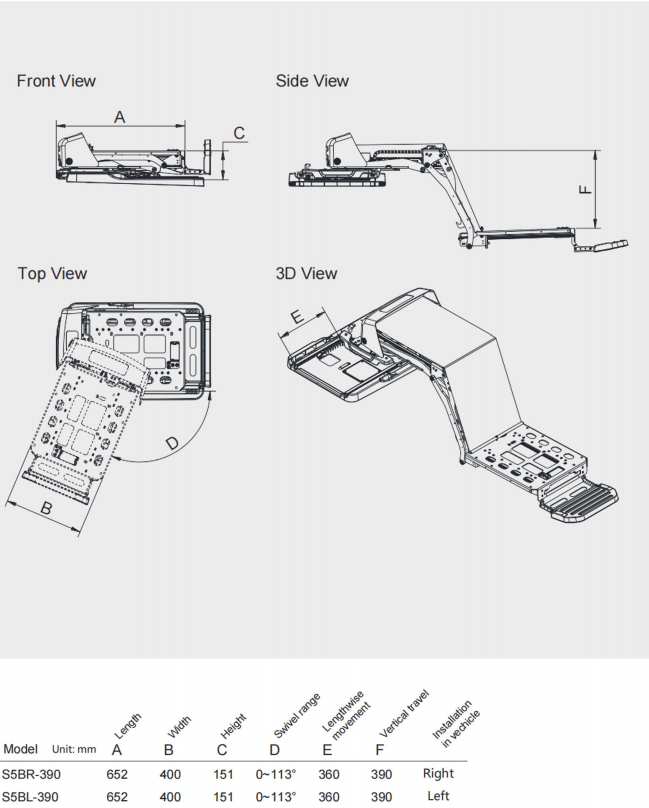 Lift and Swivel Seats - Base Type